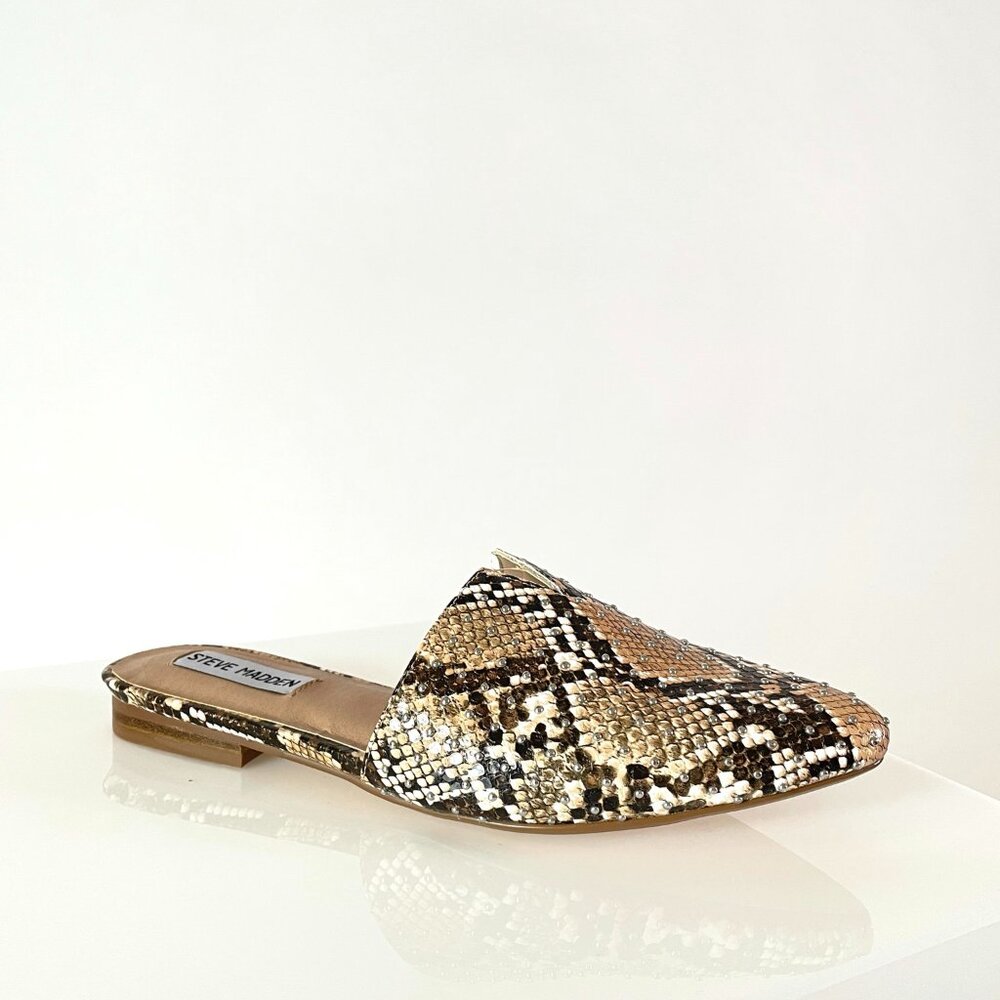 Steve Madden ‘Ally’ Snakeskin Embossed Slides Mul… - image 1